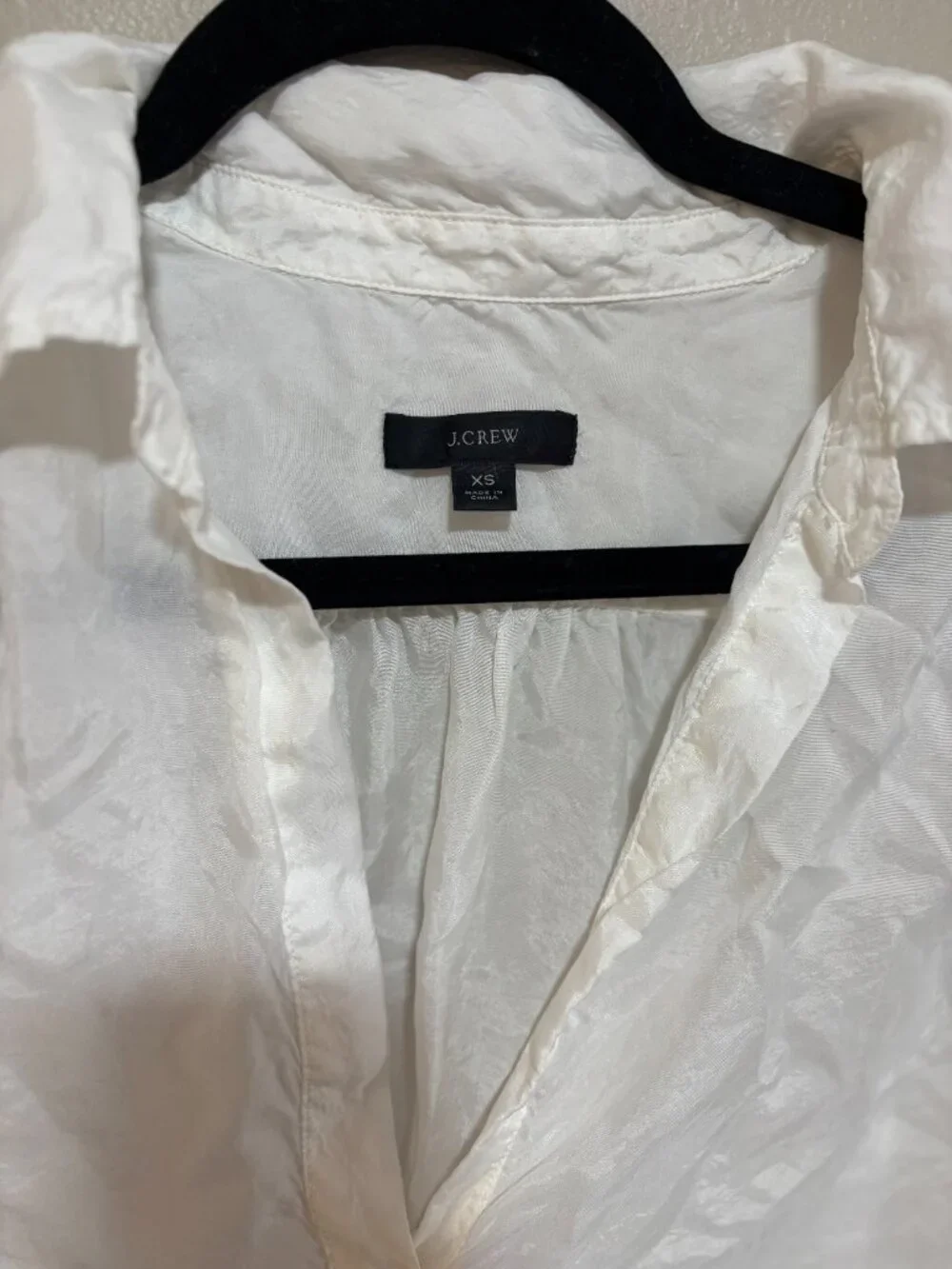 J.Crew Eco cupro-blend collared V-neck popover top
